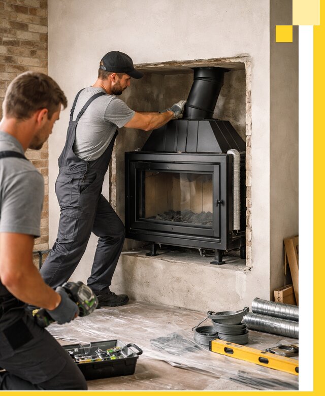 Установка каминных топок в Великом Новгороде: монтаж, подключение
