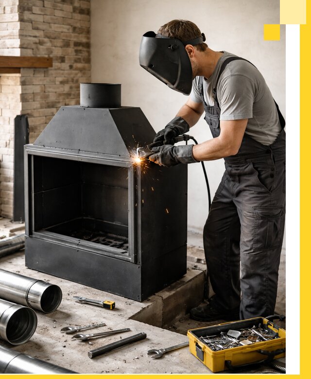 Продажа и установка металлических каминов в Великом Новгороде под ключ