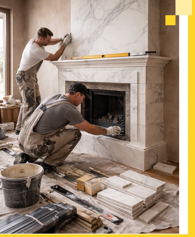 Отделка каминов в Великом Новгороде качественные облицовочные работы