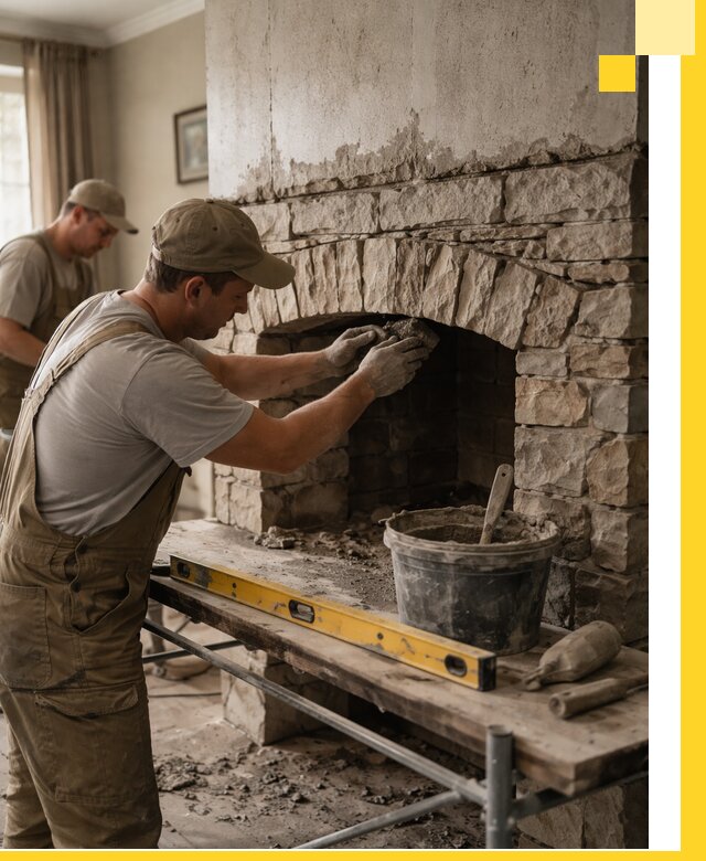 Изготовление каминов под ключ в Великом Новгороде, монтаж и отделка