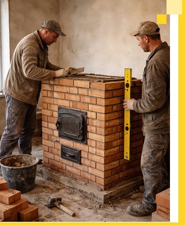 Отопительные печи под ключ в Великом Новгороде, установка и сборка