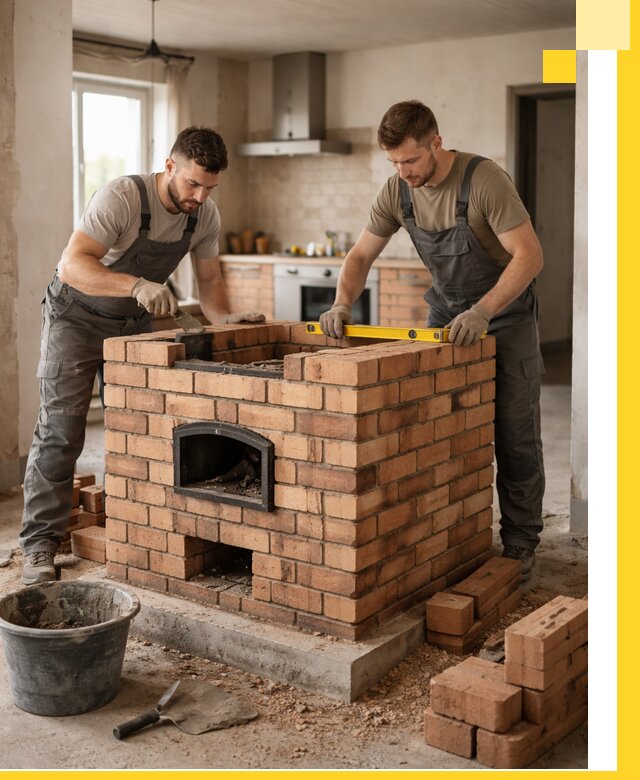 Установка и монтаж печей в частном доме в Великом Новгороде под ключ