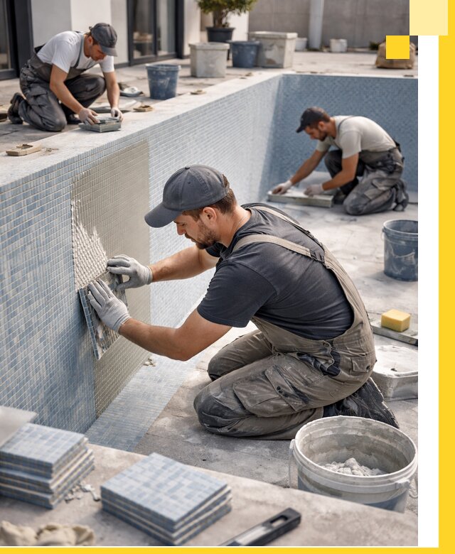 Облицовка бассейнов в Великом Новгороде плитка мозаика гидроизоляция