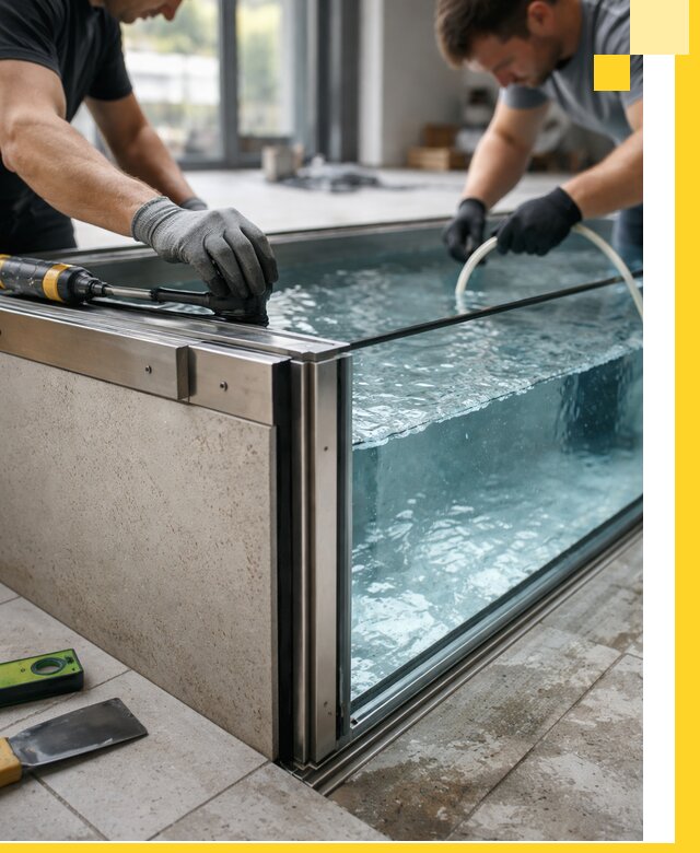 Проектирование и монтаж стеклянных бассейнов в Великом Новгороде