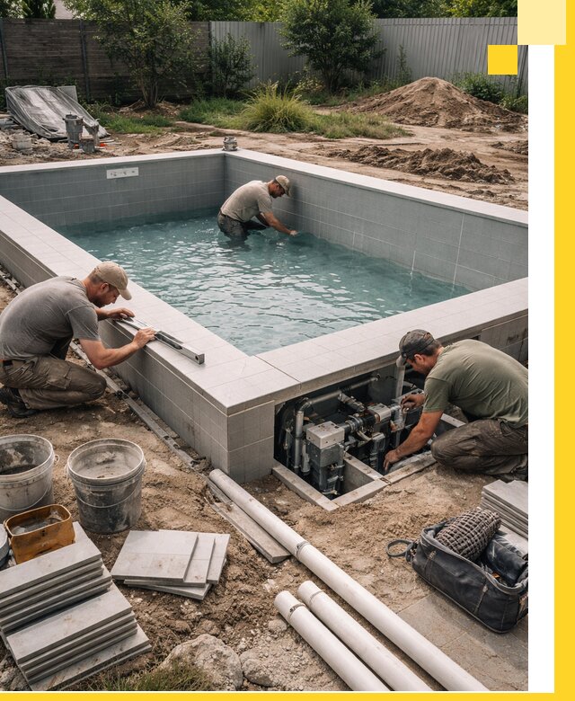 Строительство и монтаж бассейнов для дачи под ключ в Великом Новгороде