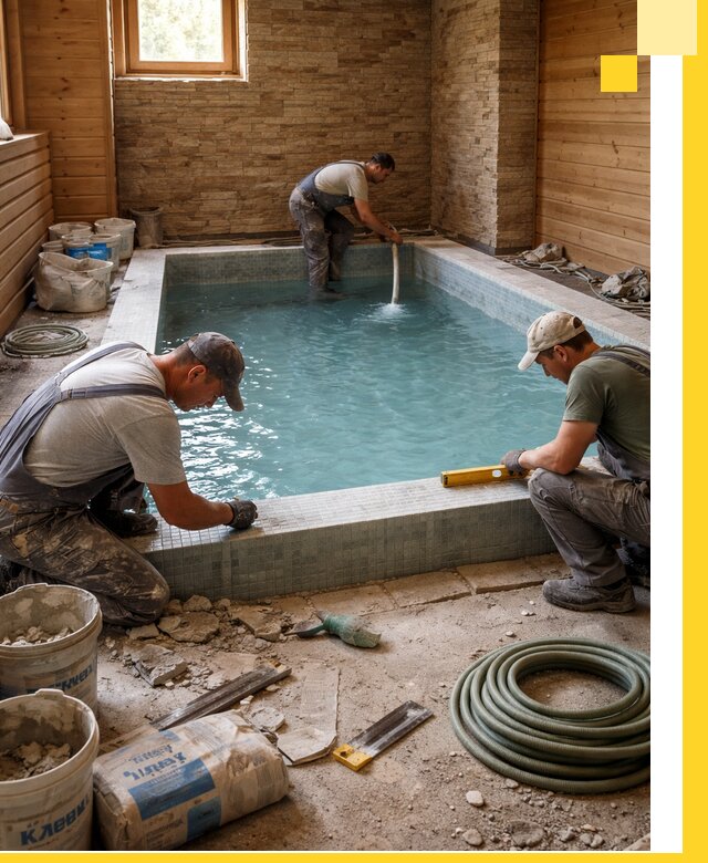 Проектирование и строительство бассейнов для бани в Великом Новгороде