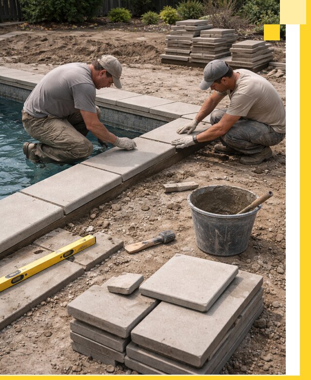 Установка и изготовление копингового камня для бассейнов в Великом Новгороде