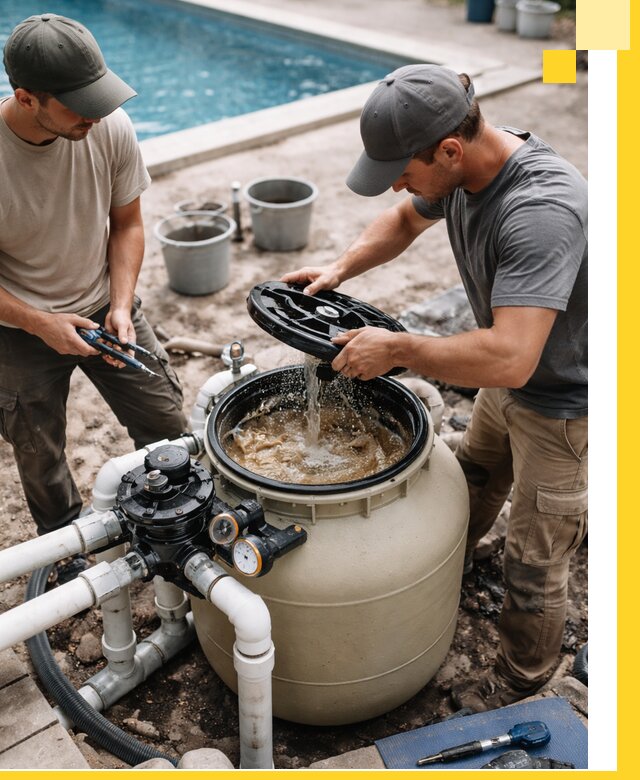 Установка и обслуживание песочных фильтров для бассейнов в Великом Новгороде