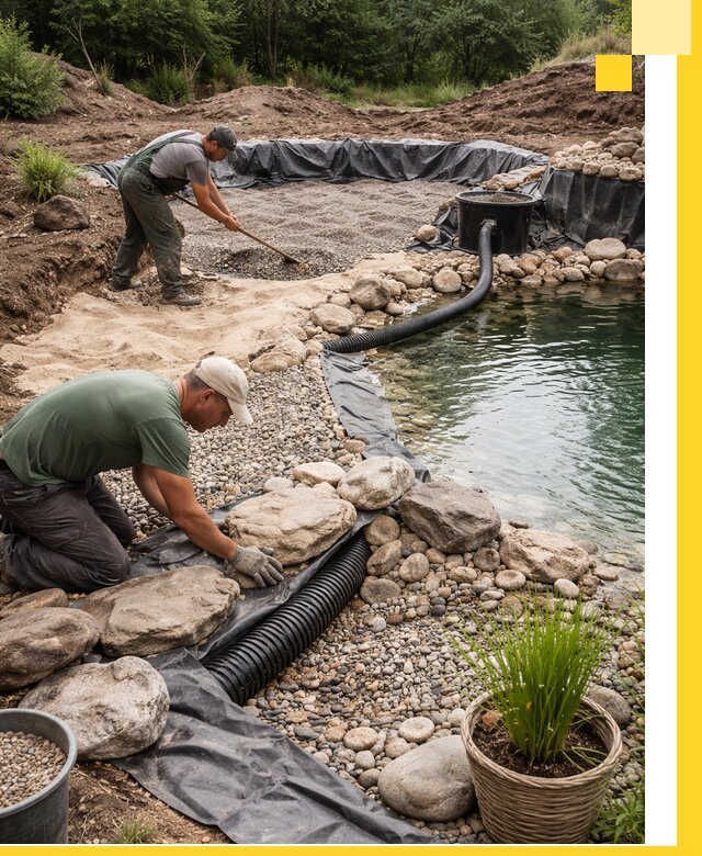 Строительство природных бассейнов и озер в Великом Новгороде под ключ