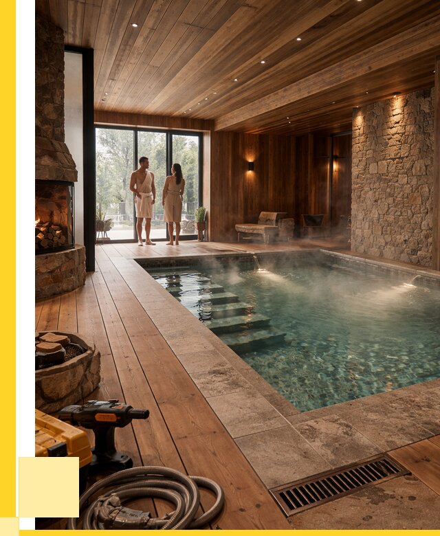 Проекты бань с бассейном под ключ в Великом Новгороде от 76725 р., ЭриданВлк