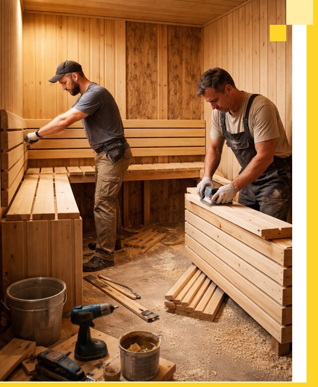 Профессиональный комплексный ремонт саун под ключ в Великом Новгороде