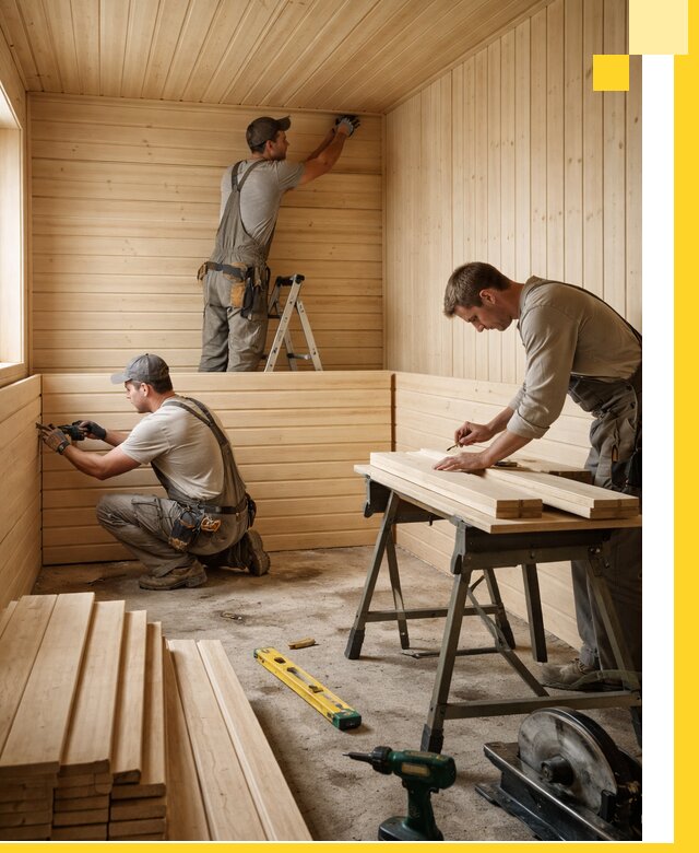 Обшивка саун в Великом Новгороде из натуральной древесины под ключ