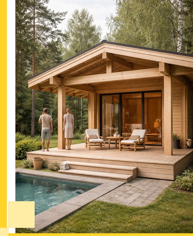 Бани с террасой под ключ в Великом Новгороде от 613800 р. | ЭриданВлк