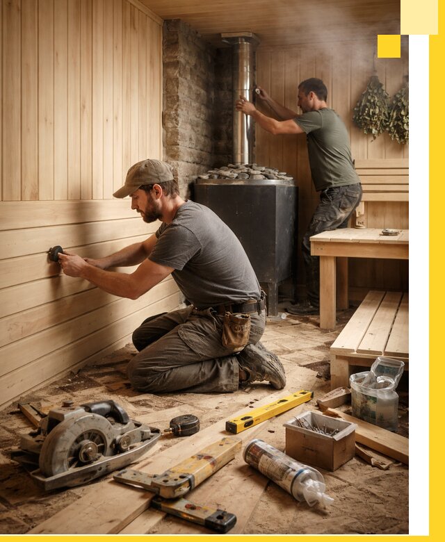 Полное строительство и оснащение парных под ключ в Великом Новгороде