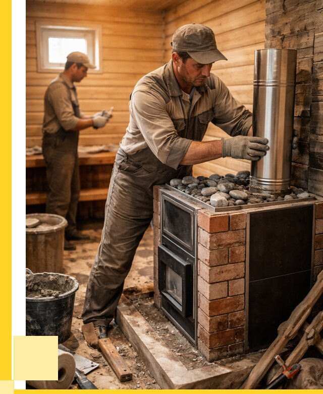 Монтаж печи в бане под ключ в Великом Новгороде от 20460 р. | ЭриданВлк