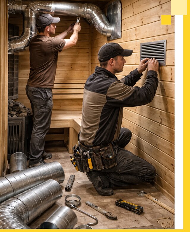 Проектирование и монтаж вентиляции бани в Великом Новгороде под ключ