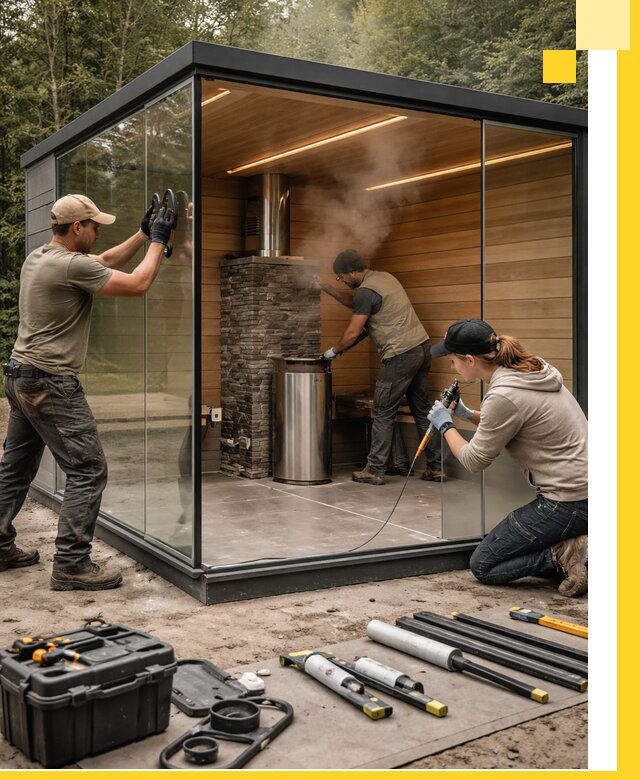 Проектирование и строительство стеклянных бань в Великом Новгороде