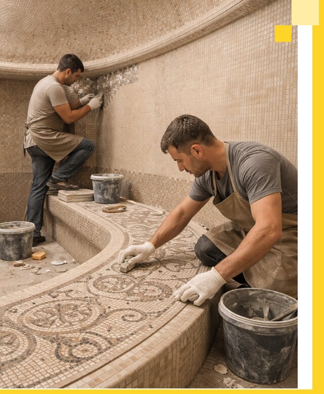 Плитка для хамама в Великом Новгороде, укладка, подбор и поставка