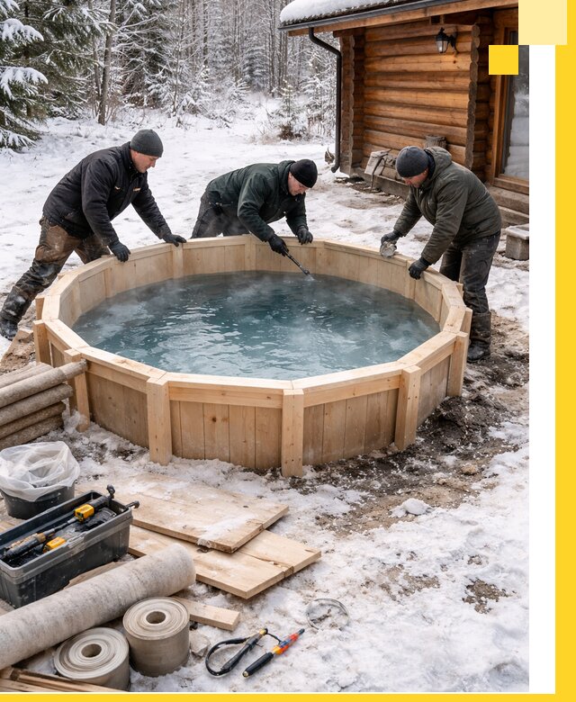 Изготовление и установка ледяных купелей под ключ в Великом Новгороде