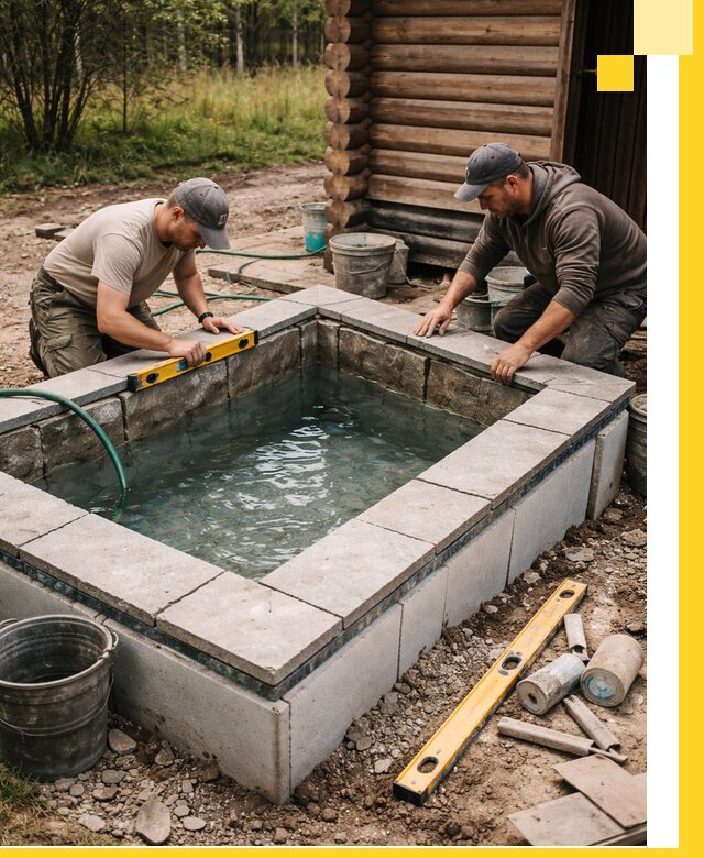 Изготовление и установка холодных купелей под ключ в Великом Новгороде